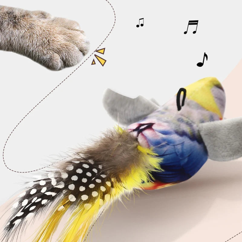 HOOPET Interactief Vogel Speeltje – Leuk en Fuzzy Kattenstokje