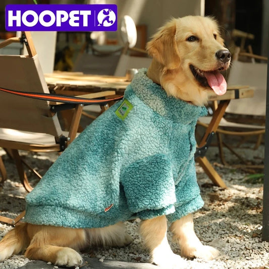 HOOPET 3XL-7XL Wollen Winter Jas voor Middelgrote en Grote Honden